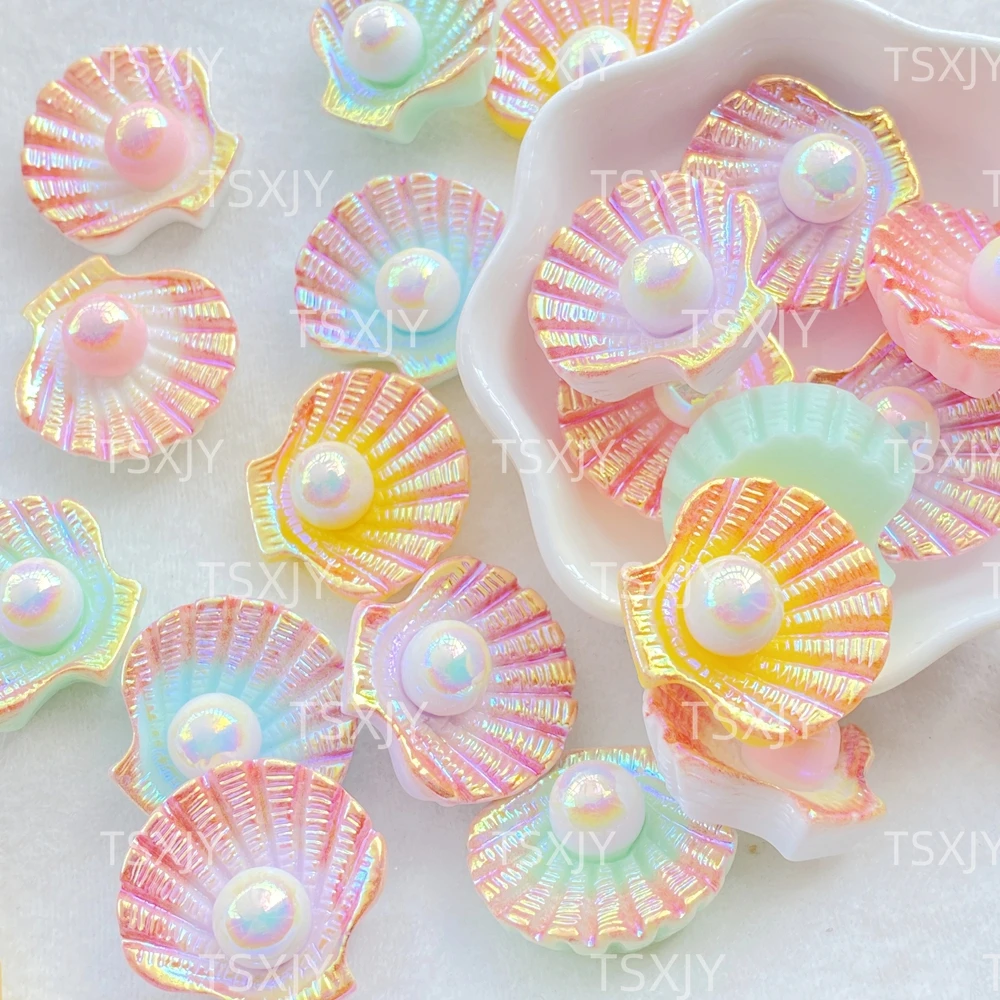 10Pcs New Cute Resin Cartoon Shell Series Flat back Scrapbooking DIY Jewelry Craft Decoration Accessories