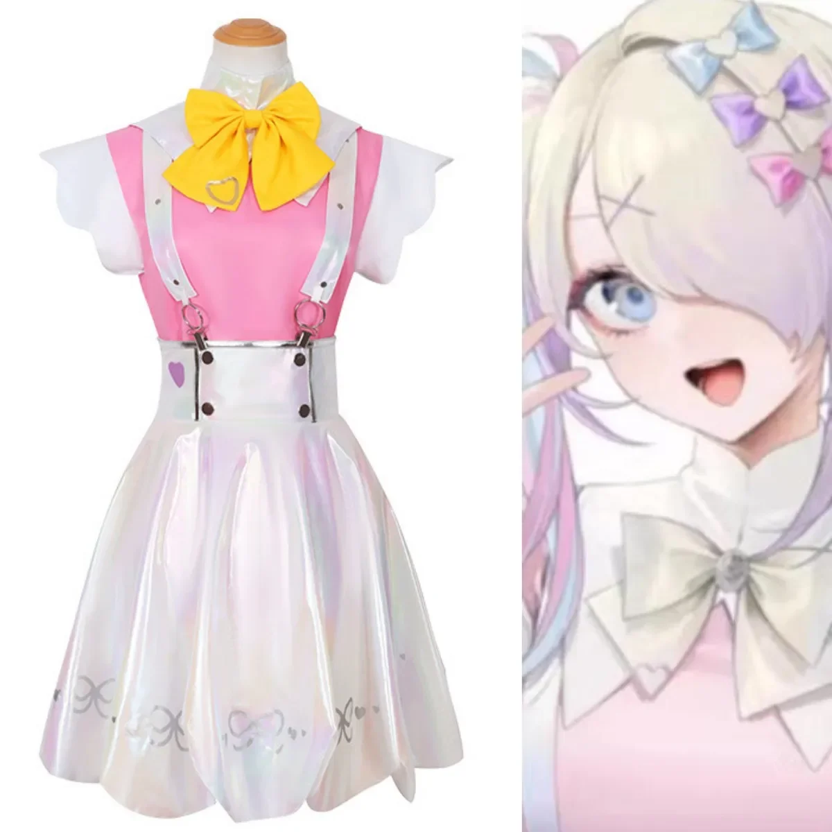 Traje de Cosplay de KAngel Abyss para mujer, juego de Anime, falda con tirantes, vestido de princesa, conjunto de fiesta de cumpleaños Kawaii Sexy