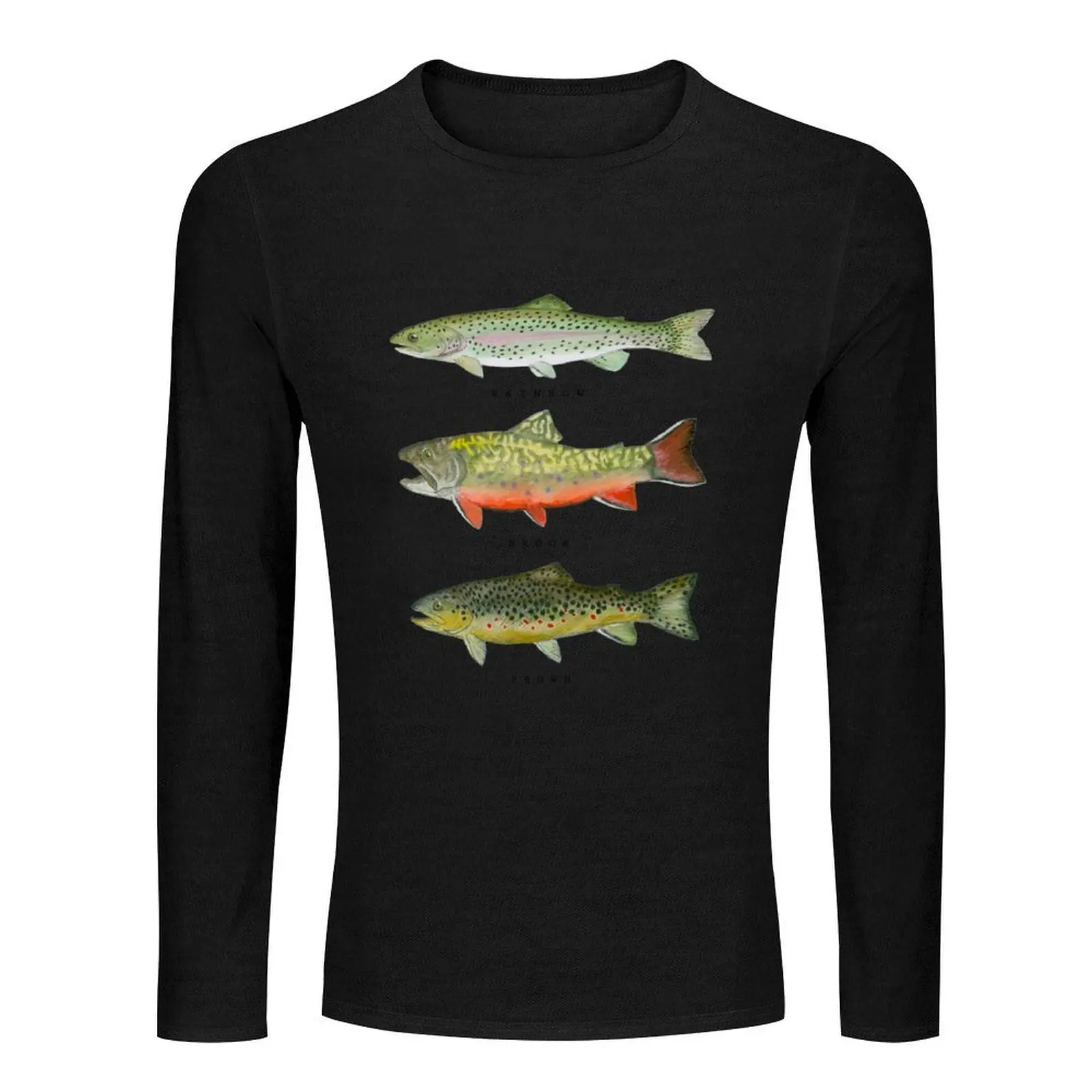 Trout Triad Long T-Shirt korean fashion anime clothes men workout shirt