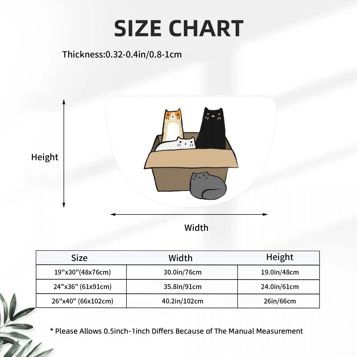 Cats In A Box Soft Flannel Half Round Doormat Non Slip Bathroom Mat Absorbent Floor Carpet for Home Bedroom