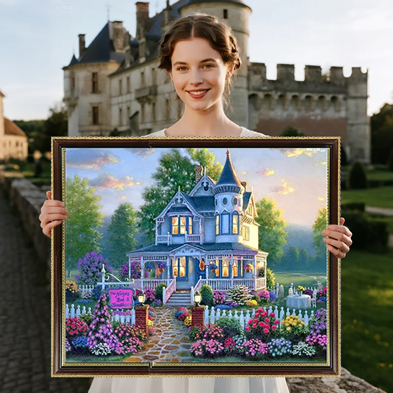 

2026 new Landscape Building Castle DIY Cross Stitch Embroidery Kits Craft Needlework Set Printed Canvas Cotton Thread Home Sale