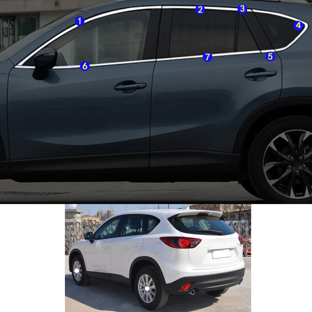 Car Sticker Garnish Pillar Window Middle Strip Trim Frame Hoods For Mazda CX-5 CX5 2012 2013 2014 2015 2016