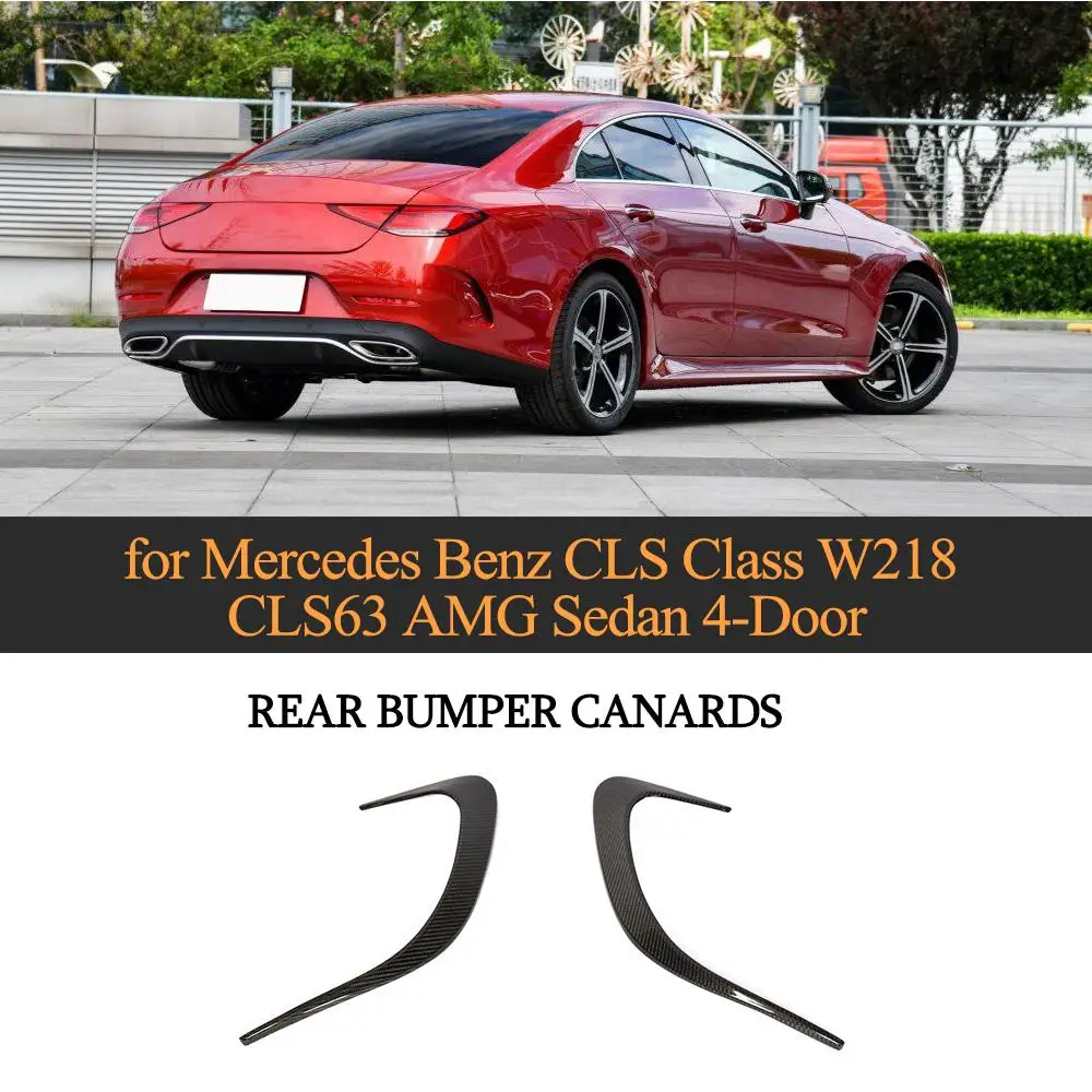 W218 Rear Bumper Air Vent Blades Trims For Mercedes-Benz CLS Class W218 CLS400 CLS500 Sedan 4-Door 2018 2019 Carbon Fiber