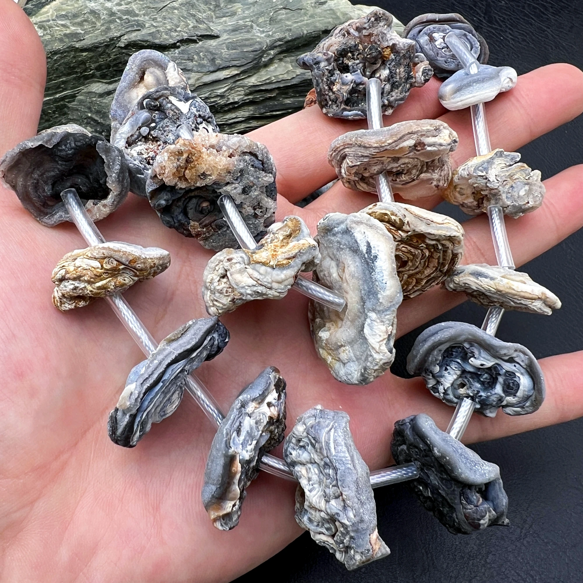Graduated Large Natural Galaxy Quartz Sun Agates Wheel Nugget Beads For DIY Choker Jewelry Making MY260501
