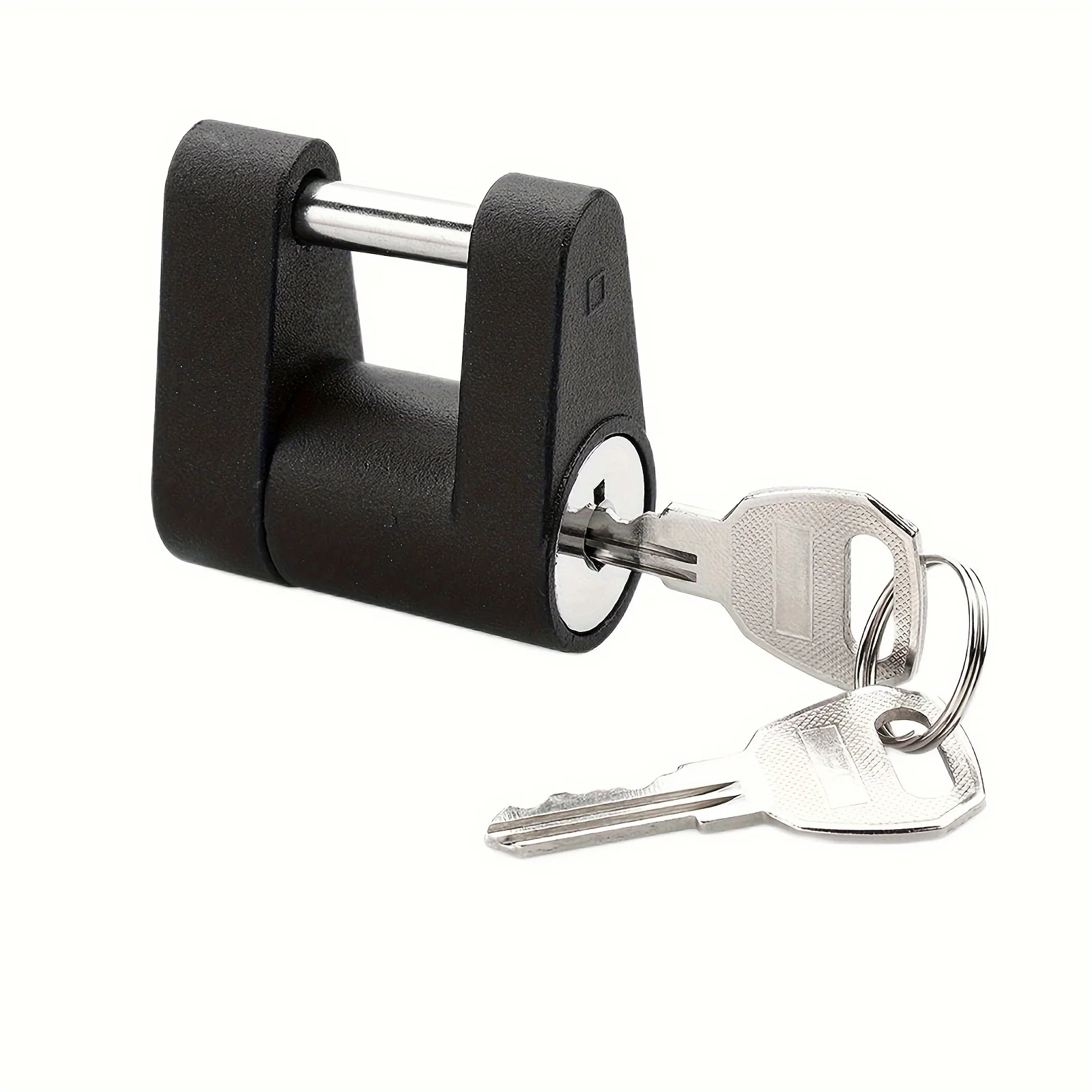 قفل خطاف لسان المقطورة شديد التحمل - قفل وصلة مقطورة مضاد للسرقة ومضاد للتآكل مع قفل أسطواني مفاتيح.