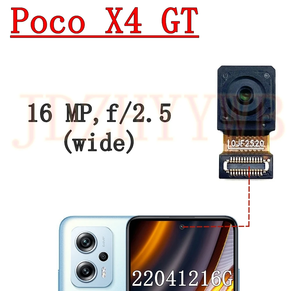 

Гибкий кабель передней и задней камеры для Xiaomi Poco X4 GT, фронтальный селфи, широкий основной модуль задней камеры, замена модуля