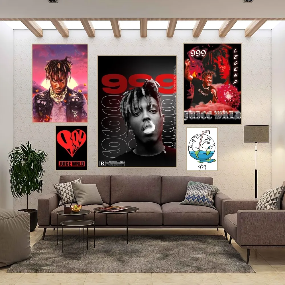 Juice Wrld Rapper Poster Home Room Decor Aesthetic Art Wall Painting Stickers