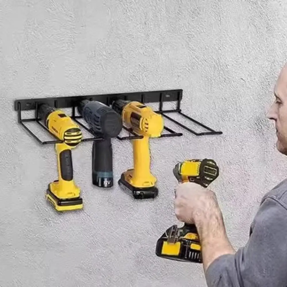 

Железный ручной органайзер для электроинструментов, настенная сверхмощная плавающая полка для инструментов, экономия места, черная полка для инструментов для электрической дрели