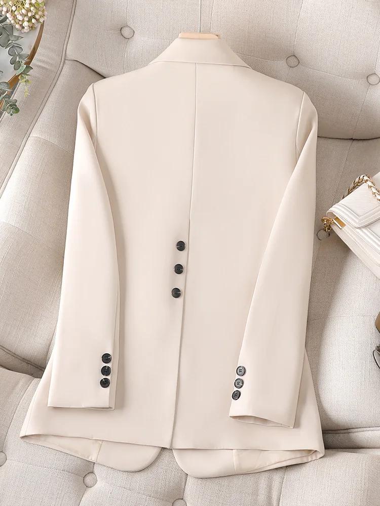 Black Coffee Beige Formal Blazer Ladies Women Long Sleeve Single Button Female Business Work Wear Coat Jacket For Autumn Winter