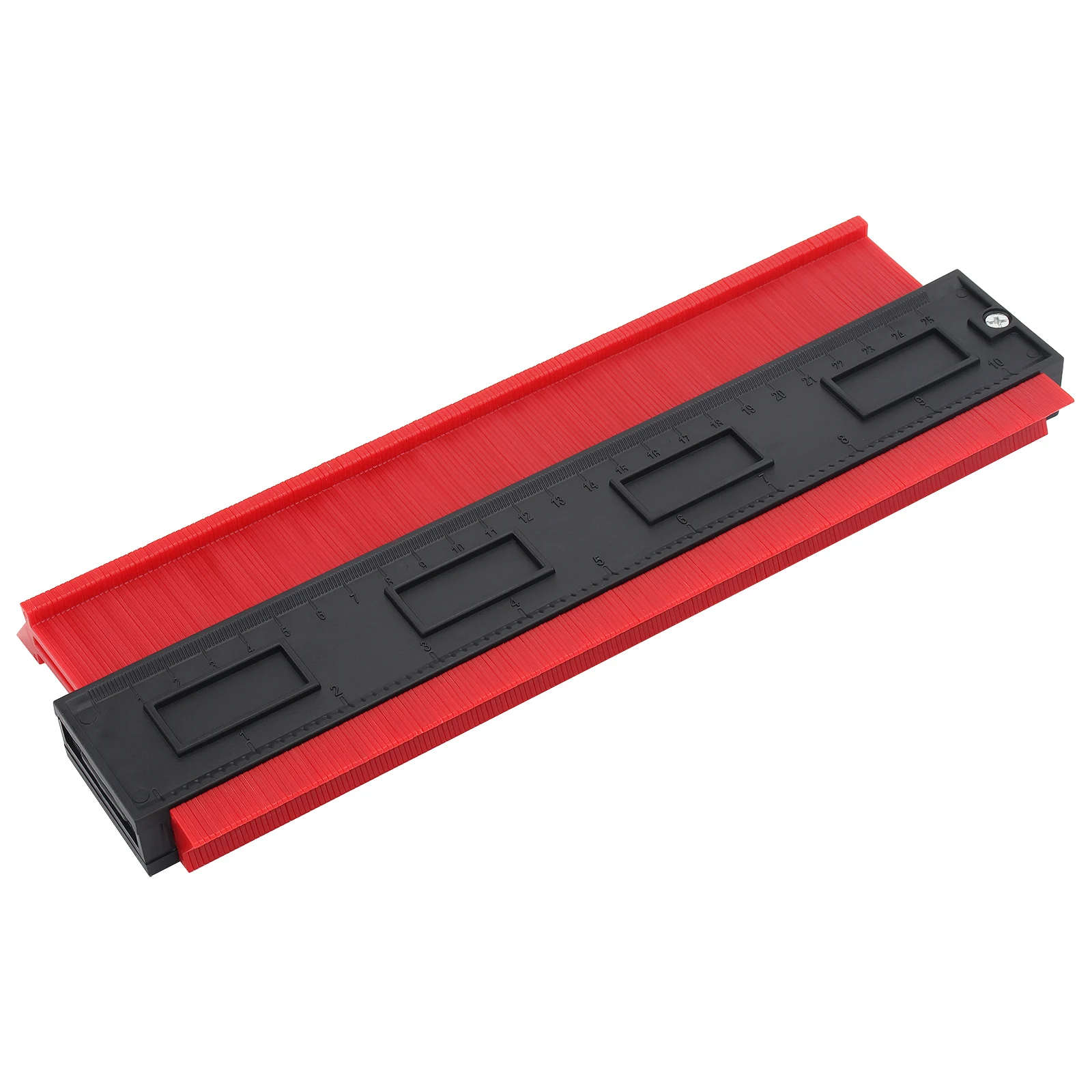 10 Inch ABS Irregular Contour Gauge for Woodworking Carpeting Product Molding Red Curvature Multifunctional Sampler