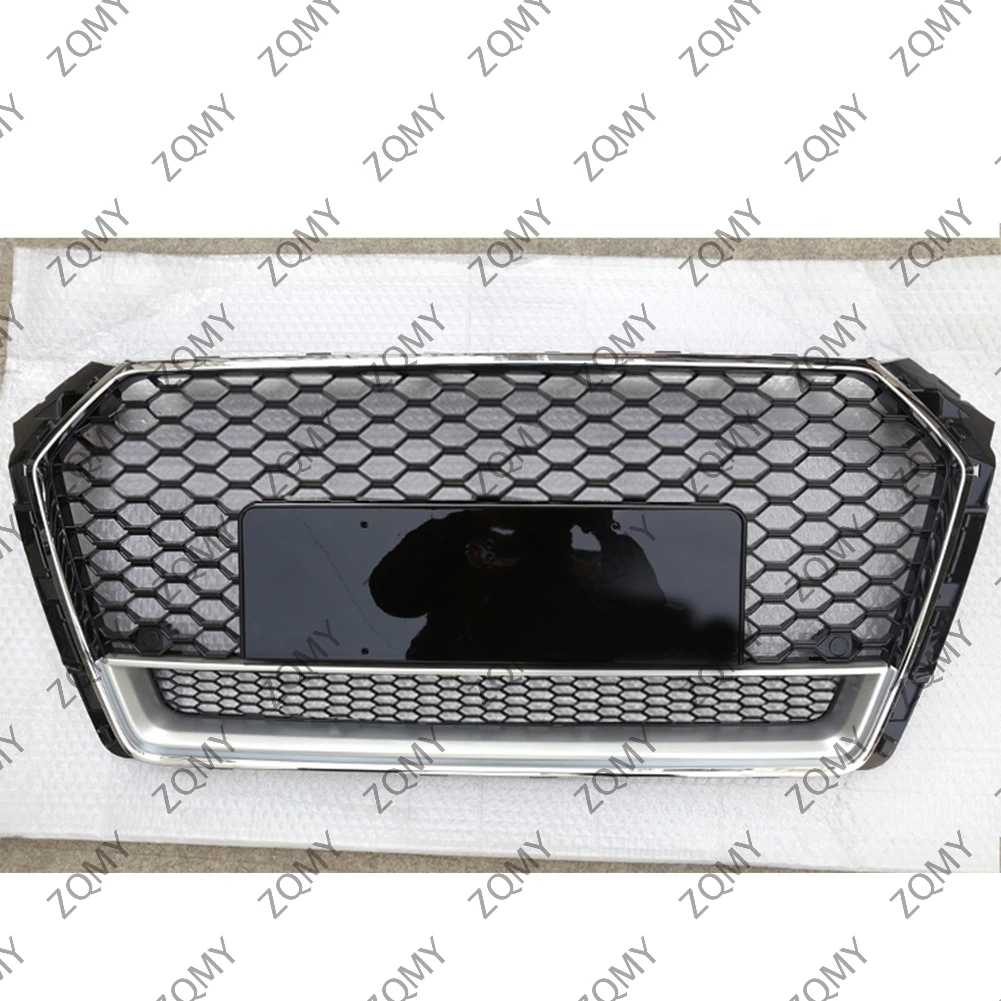 

With/Logo For Audi A4/A4L/S4 2017 2018 2019 Car Front Bumper Grille Centre Panel Styling Upper Grill (Modify For RS4 style)