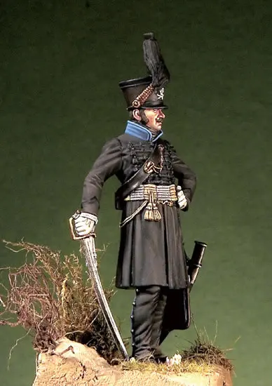 54mm Resin Figure Kit Free Shipping Hussar Officer Duke Brunswick Toy Figure