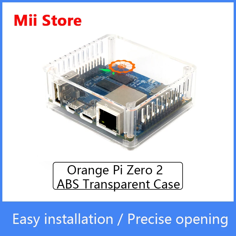 Custodia trasparente in ABS arancione Pi Zero 2, materia prima ABS trasparente ecologica pi