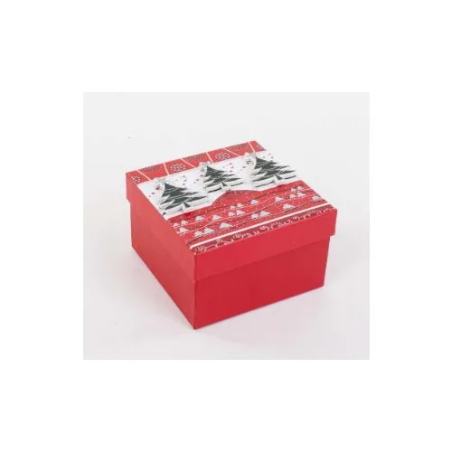 Party World Pine Tree Embossed Gift Box 12x12 cm