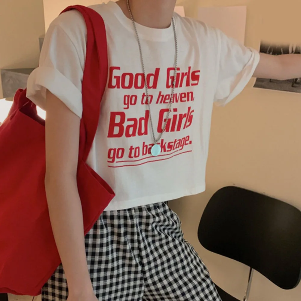 

Женская футболка с коротким рукавом и принтом в гонконгском стиле, летняя повседневная хлопковая майка, облегающая, удобная, базовая, белая, серая, размеры M-2XL