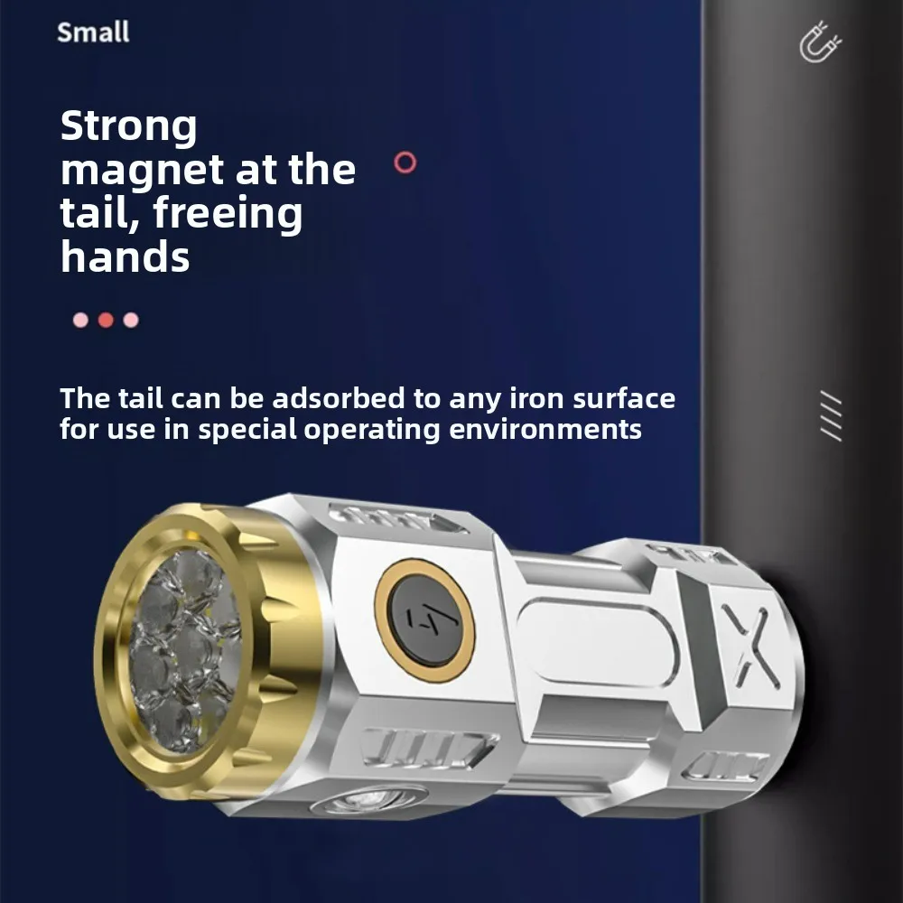 Super Bright Rechargeable Flashlight 8-Eye Monster Portable Torch for Home Outdoor and Long-Distance Lighting Durable & Compact