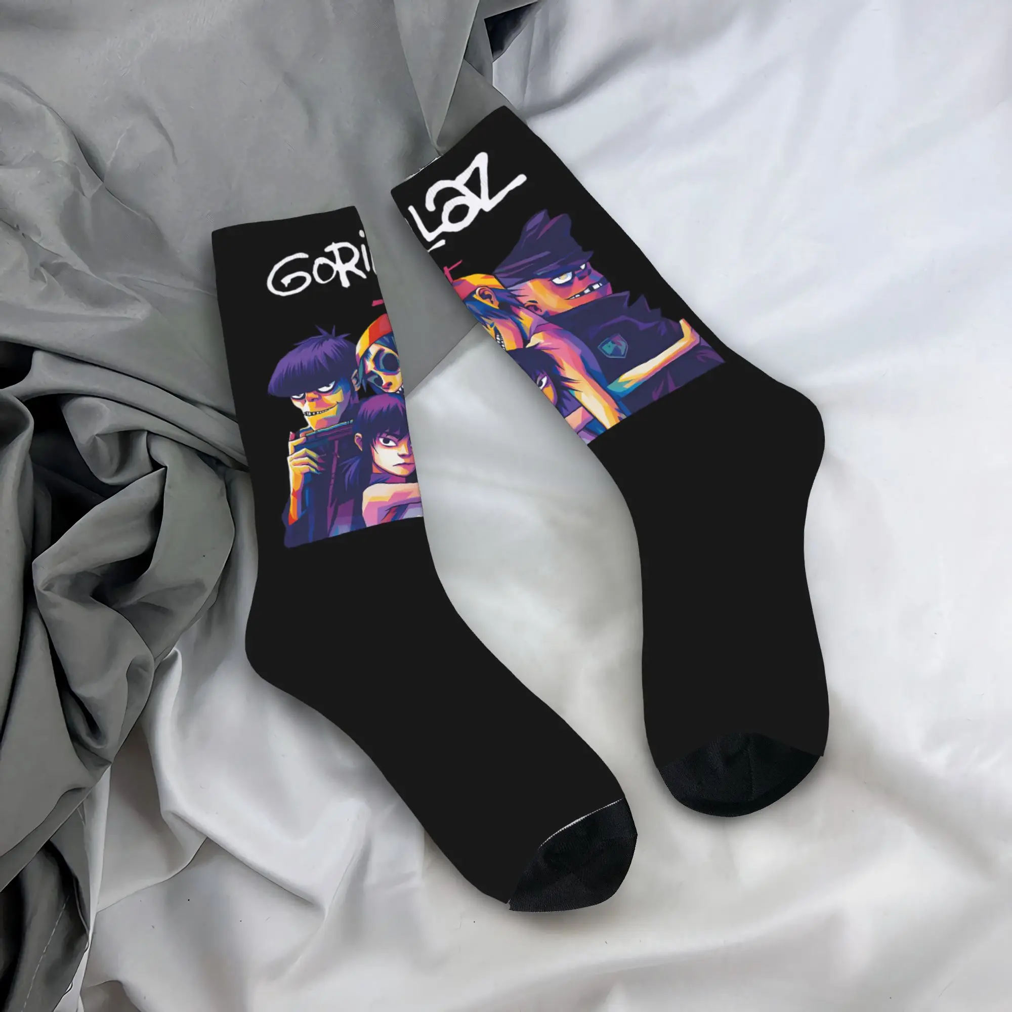 Gorillaz Stockings Adults Men  Socks Soft Breathable Fashion Socks Autumn Outdoor Non-Slip Pattern Socks Gift