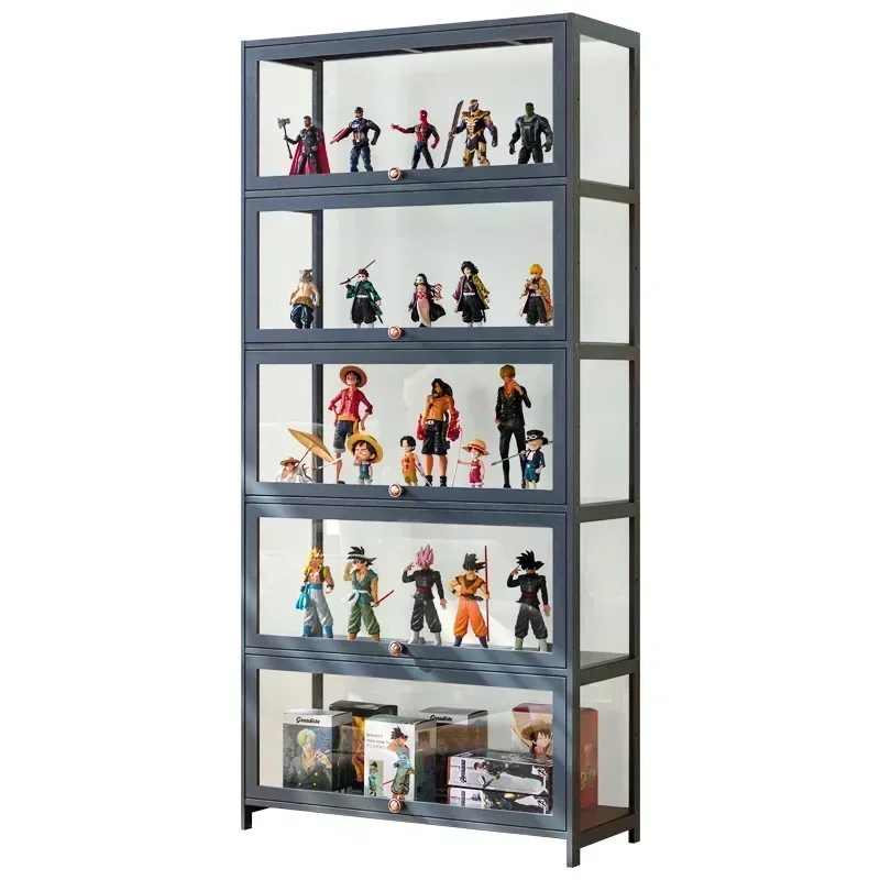 Handmade Display Cabinet, Transparent and Dustproof Display Cabinet, Toy Hand Made Acrylic  Bamboo Frame Bookshelf