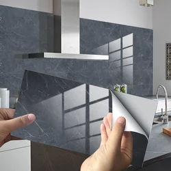 4pcs/16pcs Self-Adhesive Marble Peel and Stick Wallpaper Floor Tile Wall Stickers for Home Bathroom Kitchen Wall Sticker 30x15cm