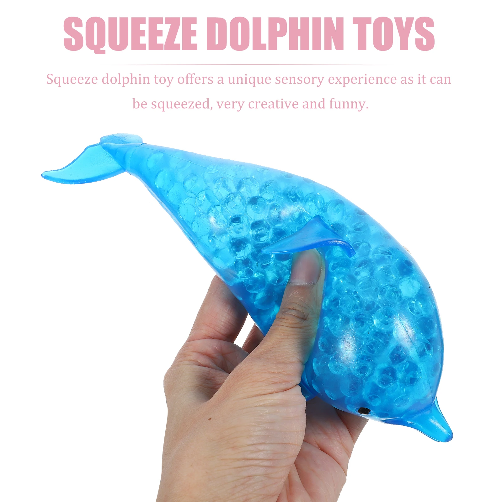 2pcs Squeeze Dolphin Toy TPR Safe Soft Stress Reliever Kids Party Favors Gift