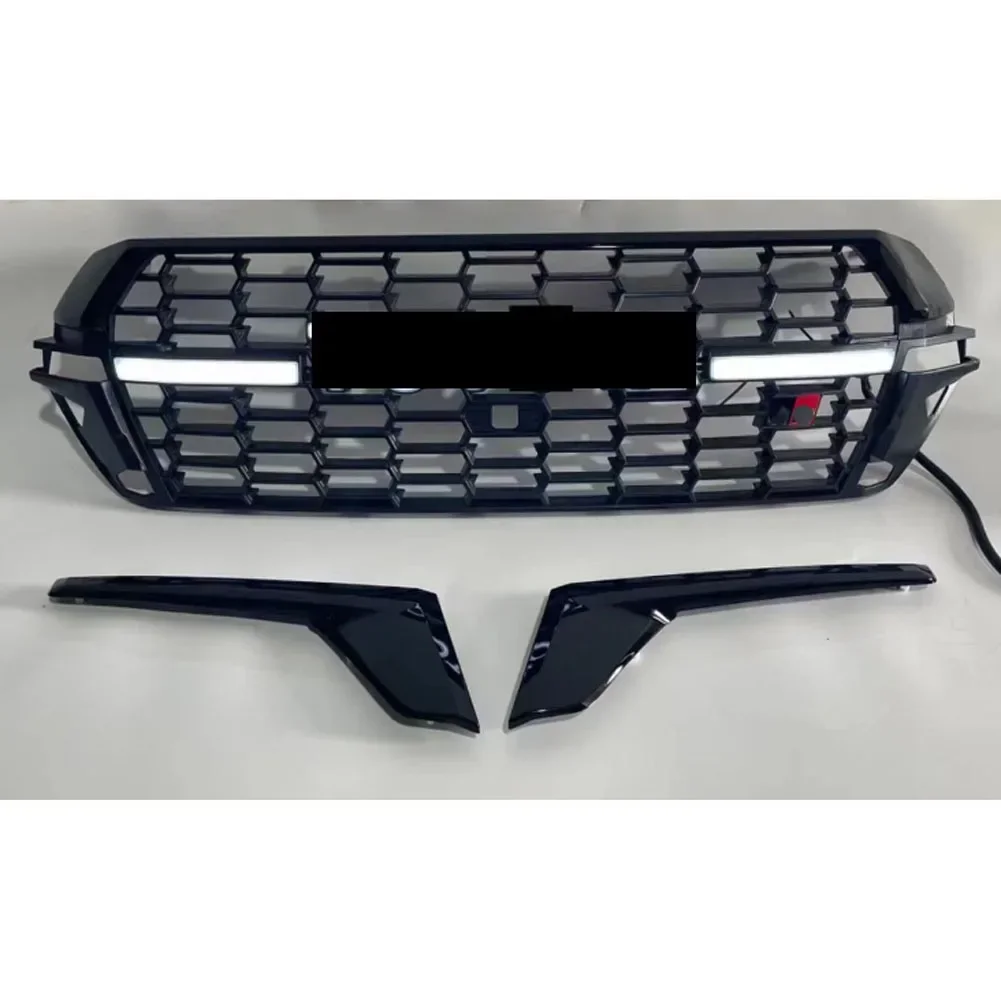 Maictop Car Accessories Plastic Abs Faclift Front Bumper Upper Grille led Grill For Land Cruiser  LC200 FJ200 Gr Style 2016-2022