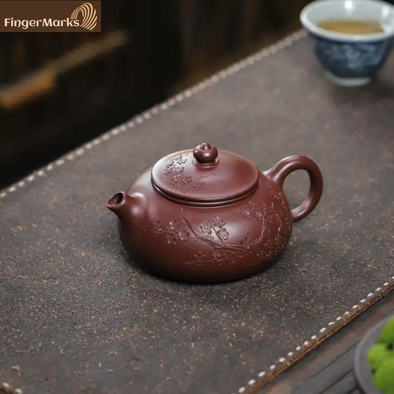 

250ml | Yixing Zisha Teapot | Plum Blossom Han Jiang - Zi Zhu Ni