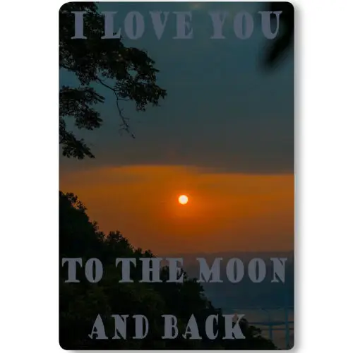 Metal Tin Signs I Love You To The Moon And Back Best Mother's Day Gift 12x8inch