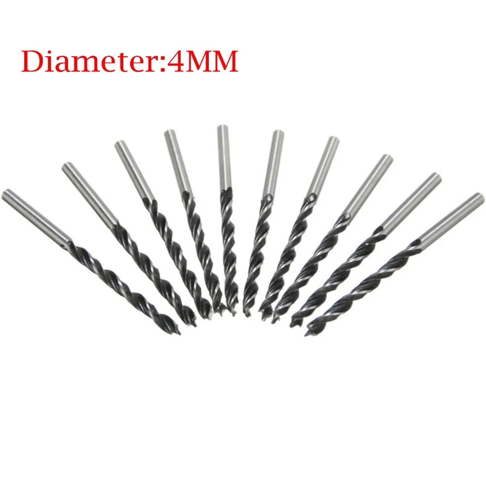 10Pcs Drill Bits Wood Drills With Center Point Wood Cutter Hole Sawcarpentry Tool 4mm Diameter For Woodworking Carving Tools