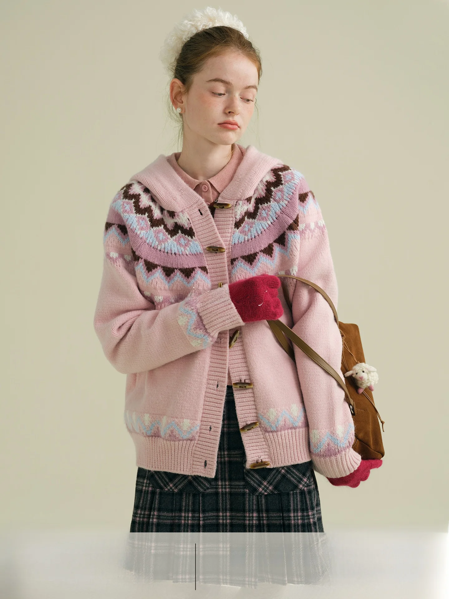 

Вязаный свитер-костюм Rina Berry Phil Island, двухцветный, свободного кроя, винтажный, универсальный, повседневный