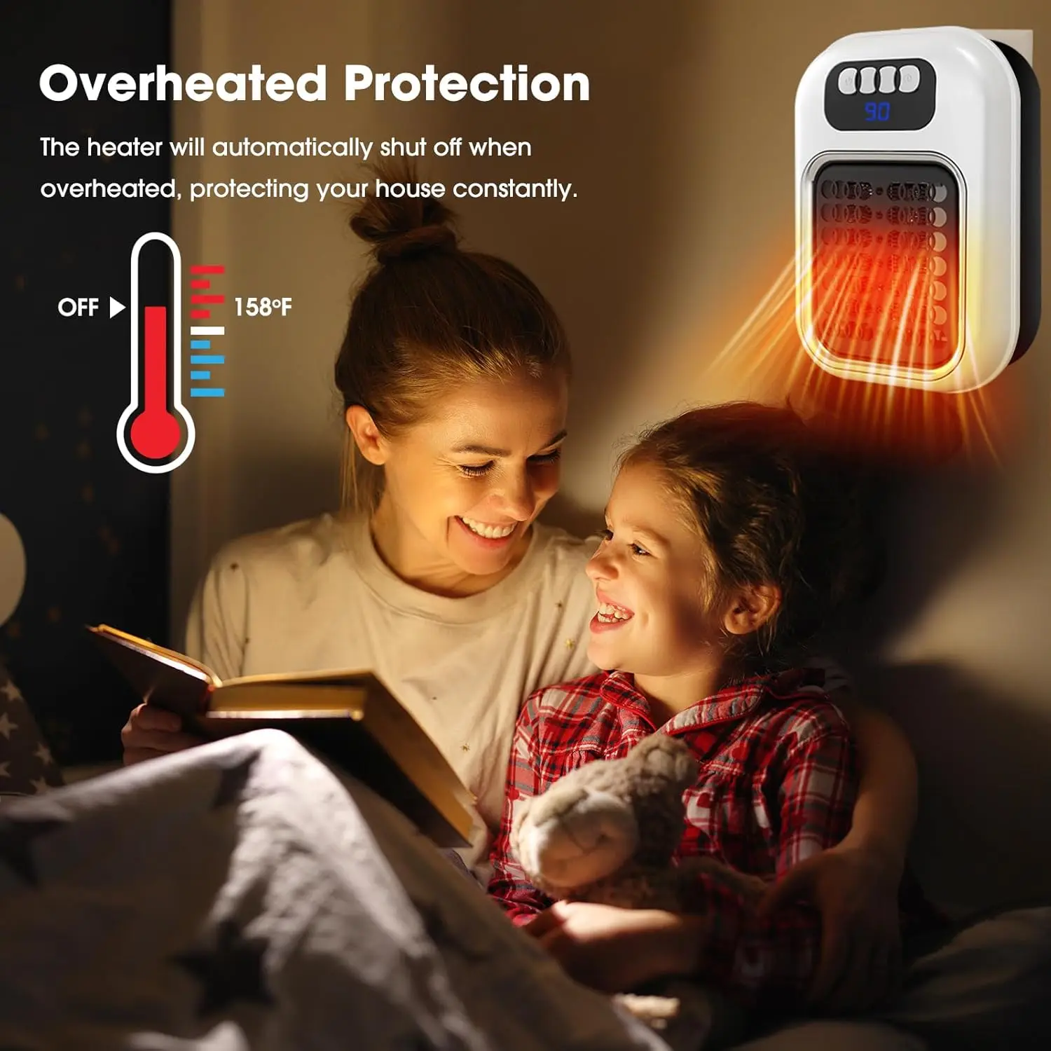 سخان مساحة جديد بقدرة 370 وات 2025، سخان كهربائي مثبت على الحائط، شاشة عرض LED، ترموستات قابل للتعديل