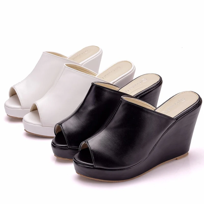 High Heels Ladies Sandal Non-slip Wedge Heel Comfortable High Heels Shallow Open Toe Platform Slipper for Ladies