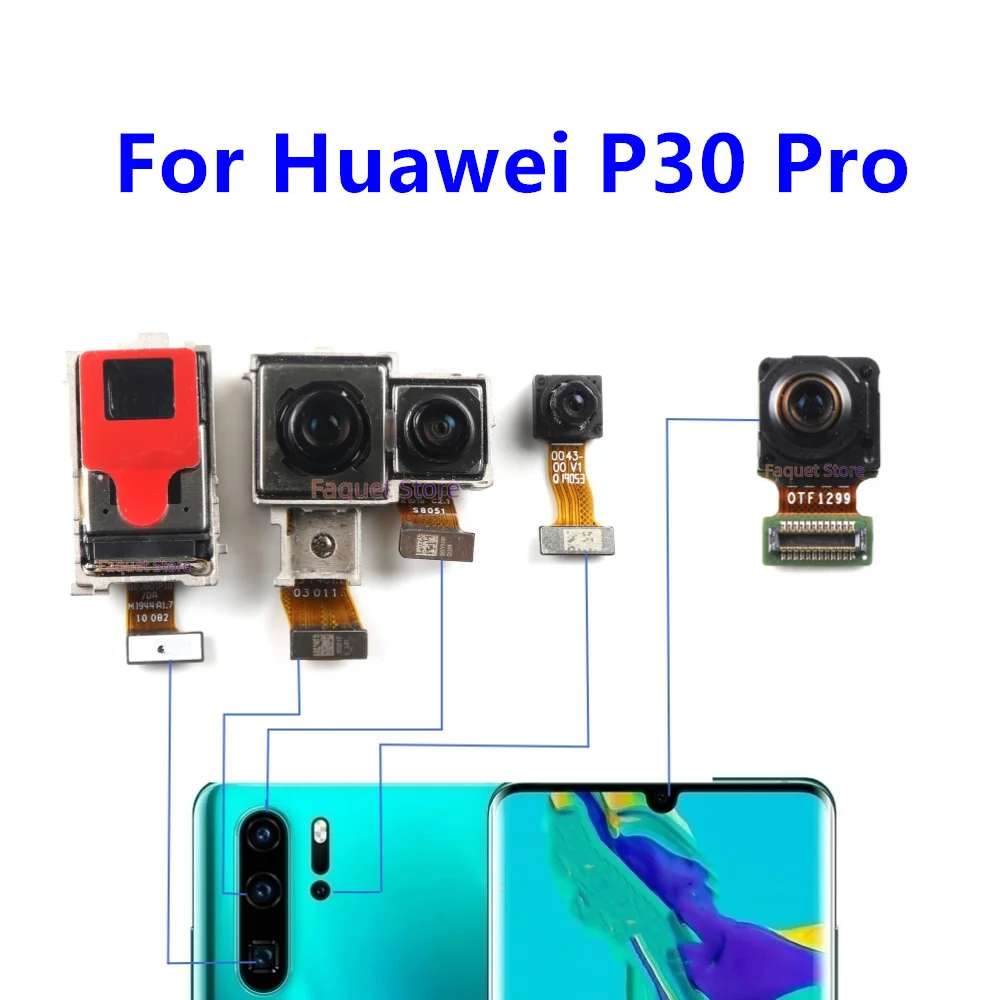 

Модуль камеры для Huawei P30 Pro P30Pro, запасные части для фронтальной и основной камеры заднего вида, маленькая гибкая