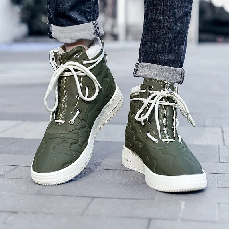 

Autumn Men's Comfortable Casual Style Snow Boots Outdoor Boots Simple Design Wear-resistant High-top Shoes Casual Board Shoes