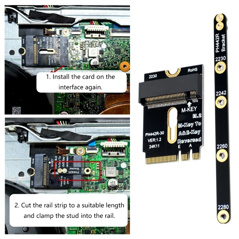 محول M.2 A+E إلى NVME مع دعامة PCIE4.0 M.2 واجهات WIFI A+E مفتاح إلى M بطاقة الناهضون الرئيسية لـ 2230 2242 2260 2280