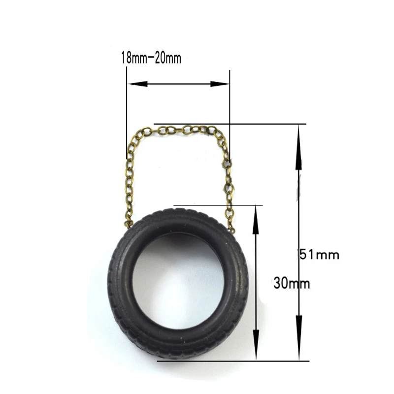 4PCS Simulation Rubber Tires Anti-collision Wheels 30*11mm Decorated Chains Tyres for RC Fishing Boat Tug Ship DIY Accessories