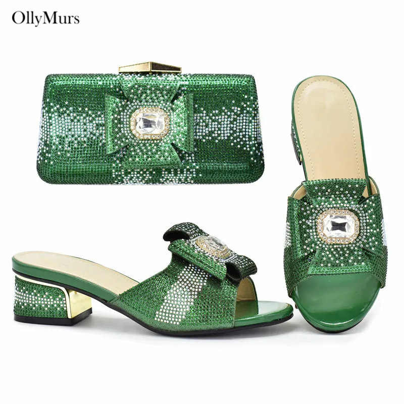 

Summer African PU Pumps Woman Shoes And Bag Set Fashion Decoration With Applique Shoes And Bag Set For Evening Party