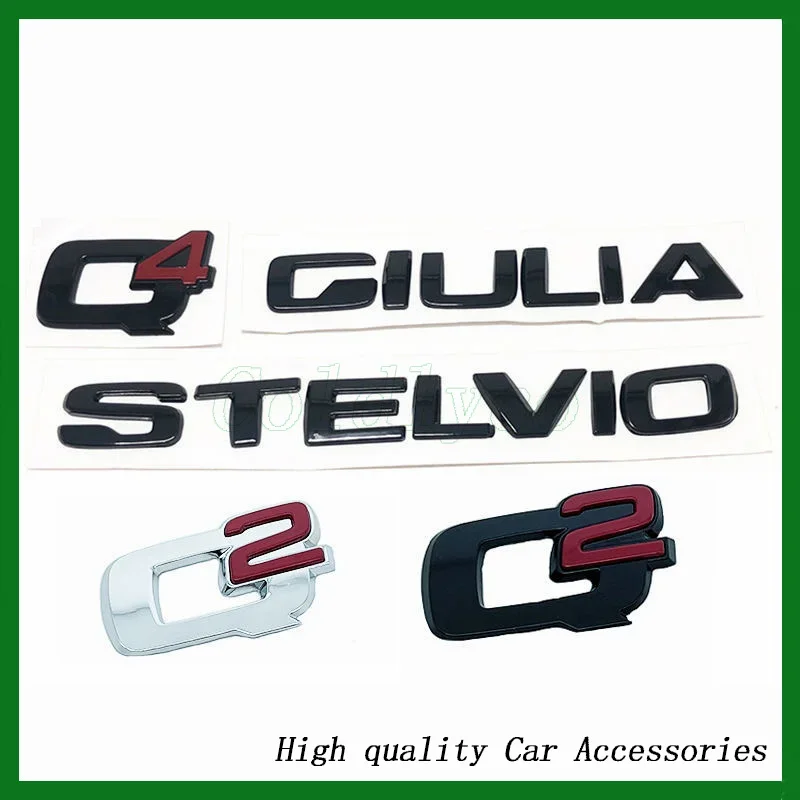 

Car metal tail letter decorative sticker For Q4 Giulia Stelvio Exterior Modification Accessories