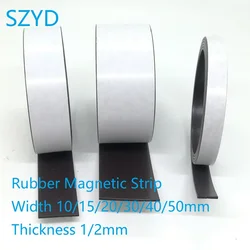 1Meter/LOT Rubber Magnet Strip 10*1 20*1 30*1mm Self Adhesive Flexible Magnetic Tape Width 10/15/20/30/40/50mm Thickness 1/2mm