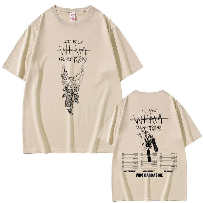 

Rapper Lil Baby Wham World Tour 2025 T-shirt Men Women Clothing Hip Hop Fashion Trend Tshirt Male Casual Cotton Vintage T Shirt