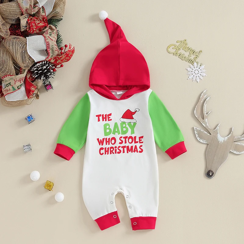 2023-09-22 Lioraitiin 0-18M Newborn Baby Girl Boy Christmas Outfit My First Christmas Romper Hoodie Jumpsuit Xmas Costumes