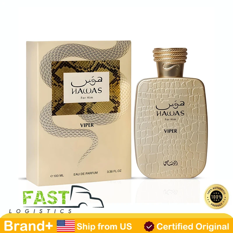 

RASASI Hawas Viper Eau De Parfum Cologne Men 3.4 Oz Oriental & Rich Scent Spray Long Lasting Fragrance Portable Pheromone