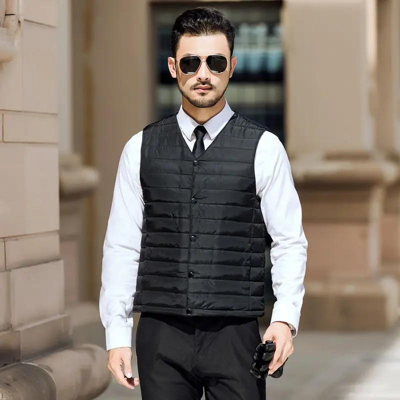

Men's Premium Winter Vest Ultra Thick Warmth for Fathers Casual Layer with Adjustable Hood Pockets Non Slip Material
