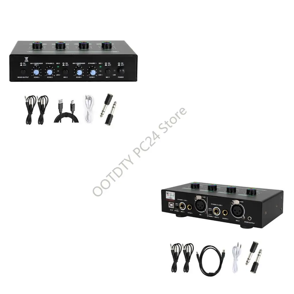 

Усовершенствованный двойной микрофонный усилитель H7BA с реверберацией, портативный микшер в металлическом корпусе