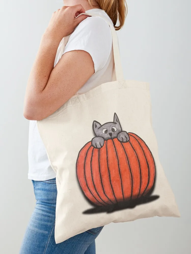 

Cat & Pumpkin Tote Bag bags woman 2025 Beach bag tote bags cloth bags Handbags