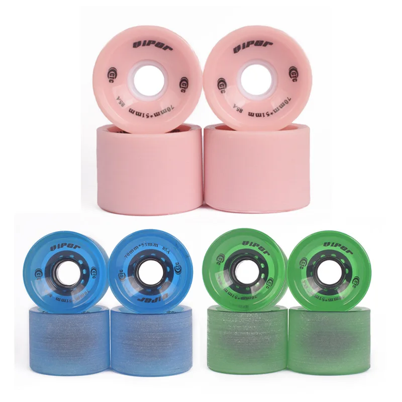 Multicolor High Elastic 78A Brush Street Soft Wheel Road Sports Longboard Scooter PU Wheels Four Wheel Skateboard Super Elastic