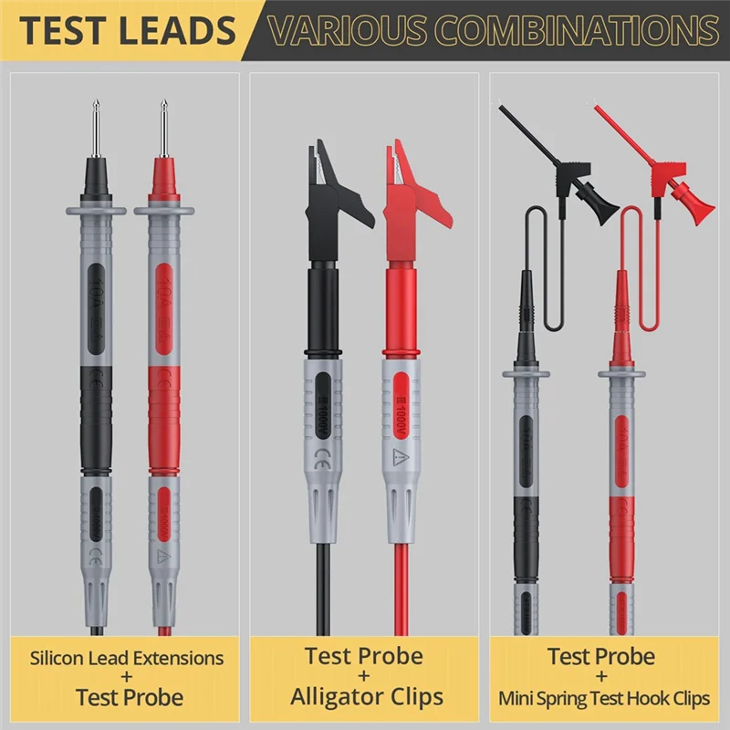 ABXF-Multi Test Leads ชุดทดสอบมัลติมิเตอร์ไฟฟ้าพร้อมคลิปจระเข้ Test Probe ปลั๊กกล้วยสปริง