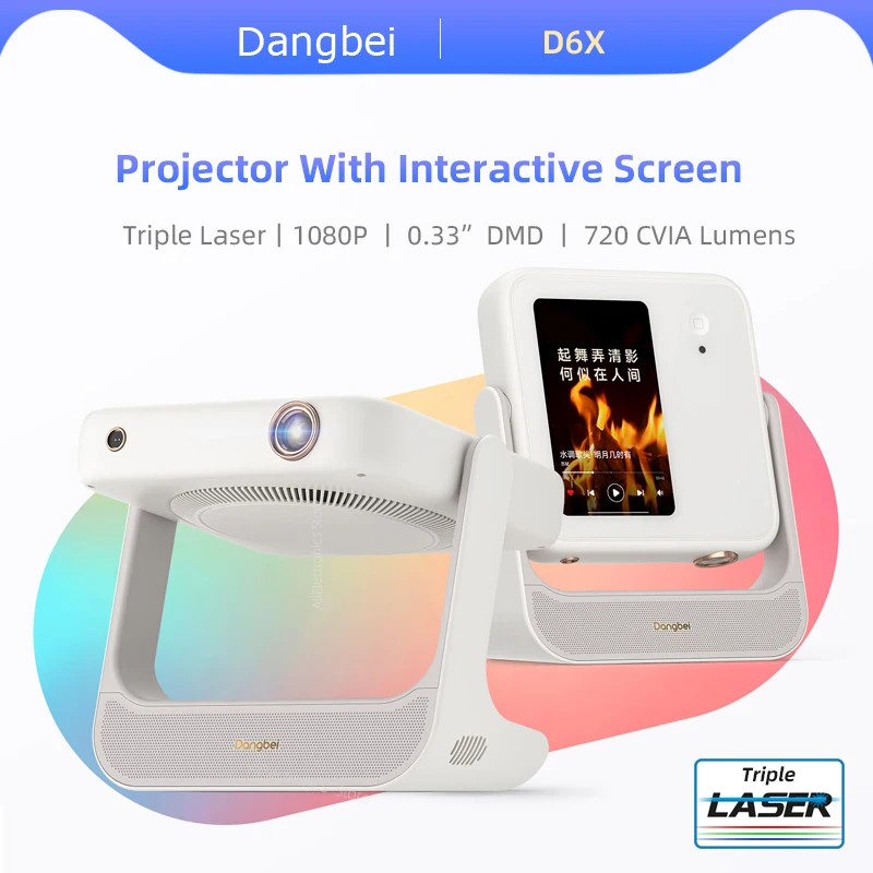 Dangbei D6X 1080P Triple Color Laser Projector With Interactive Screen Mini Portable Beamer Home Theater 3D Cinema Bluetooth