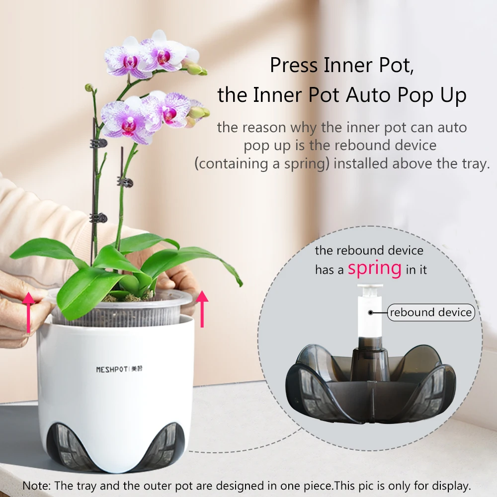 Meshpot Orchid Pots with Holes Clear Orchid Pot Match White Good Looking Plastic Plant Pot for Indoor Outdoor 10cm 12cm 15cm