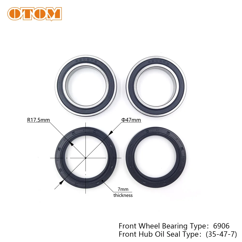 OTOM Motorcycle Front Rear Wheel Hub Oil Seal Bearing Set For KTM EXC SX XCF MXC SMR Husaberg Husqvarna TE FC FE 125 250 350 530