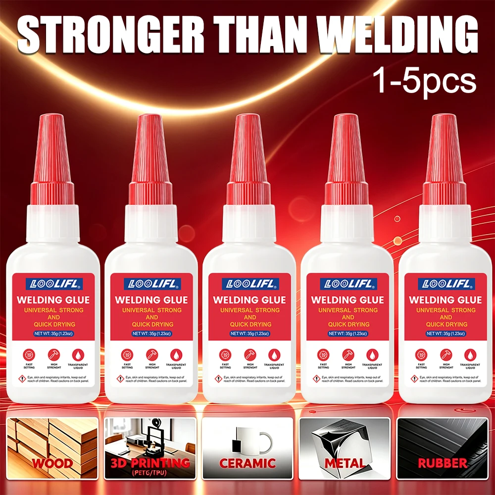LOOLIFL Welding Glue Stronger Than Welding  Instant Super Glue Universal  Adhesive for Metal Plastic Wood Ceramic Rubber Repair